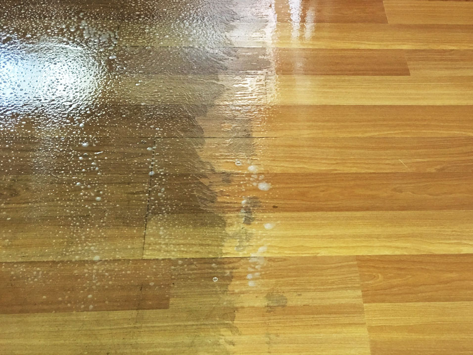 Laminate Floor Stripping/Cleaning Before & After